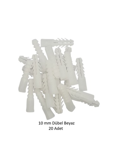 Dübel, 10 Mm Beyaz Dübel, 20 Adet