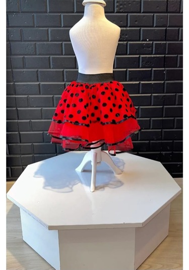 Kara Kedi Kostüm Evi- Uğur Böceği Eteği Kırmızı