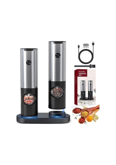 Besthome1 Tuz & Karabiber Otomatik Doldurma Değirmeni Usb C Gümüş 52944521 Gümüş