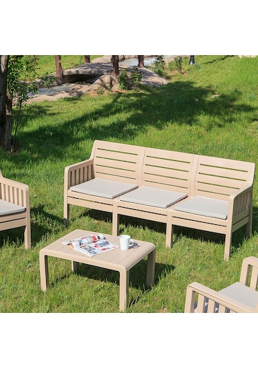 Lara 3+1+1 S Bahçe Balkon Takımı - Cappucino Kahverengi