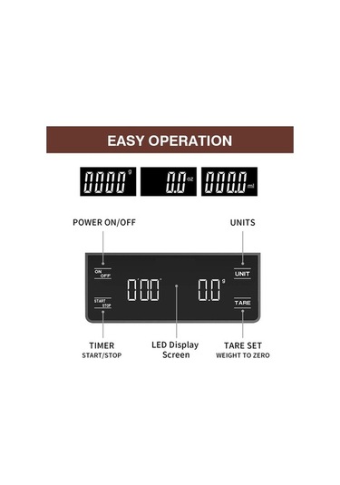 Novahub Dijital Lcd Mutfak Ölçeği, 0.3-3000g, Timer Fonksiyonlu Siyah