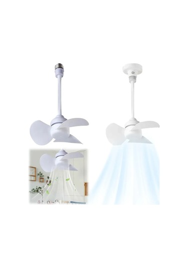 Ximistore9 Mini Tavan Fanı Led Işıklı, Abs Ve Metal Konstruksiyon, Yüksek Performanslı Motor, İç Mekanlar İçin Uygun Beyaz