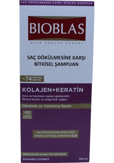 Bioblas Kolajen + Keratin Saç Dökülmesine Karşı Şampuan 360 ML