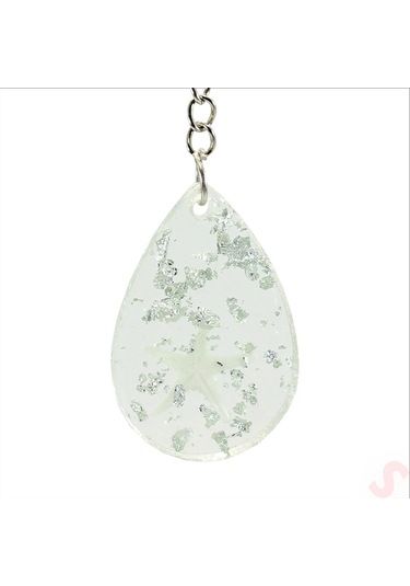 Epoksi Yıldızlı Anahtarlık, Gümüş - 1 Adet Gümüş