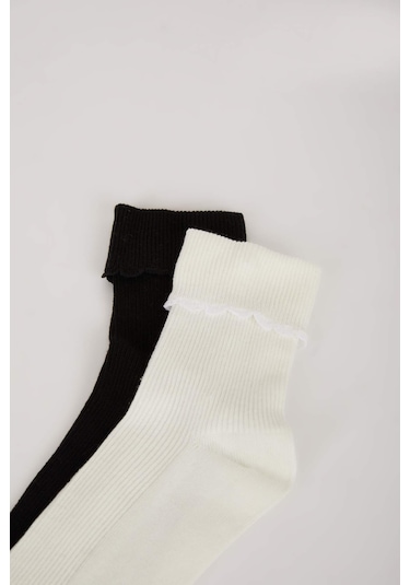 DeFacto Kadın Kurdele 2'li Pamuklu Uzun Çorap E2048AXNSKR1