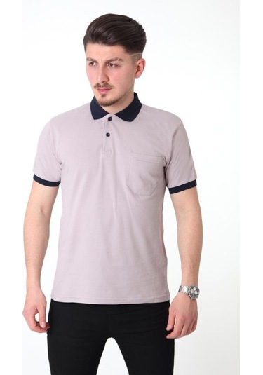 Polo Yaka Gri Tişört-Gri