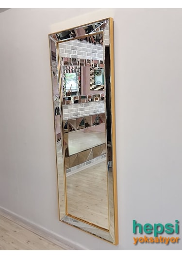 Ayna Çerçeveli Model Altın Renk Boy Aynası Altın