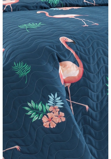 Enlora Home Kapitone Yatak Örtüsü Seti Çift Kişilik Bigfilamin Laci Lacivert