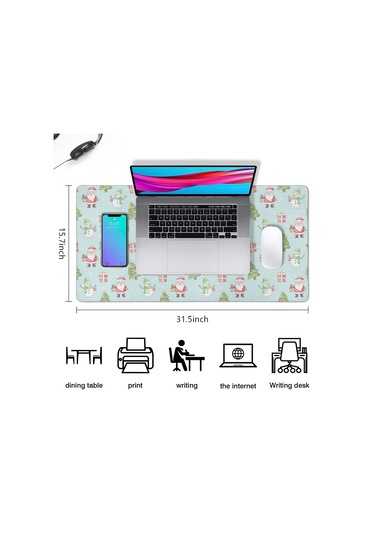 Noel Temalı 31.5x15.7 İnç Oyun Mouse Pad, Dikişli Kaymaz Kauçuk-a177