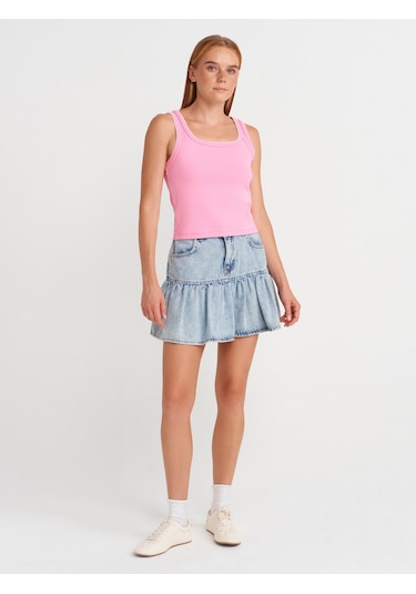 Dilvin 21087 Kontrast Fitilli Atlet-pembe Pembe