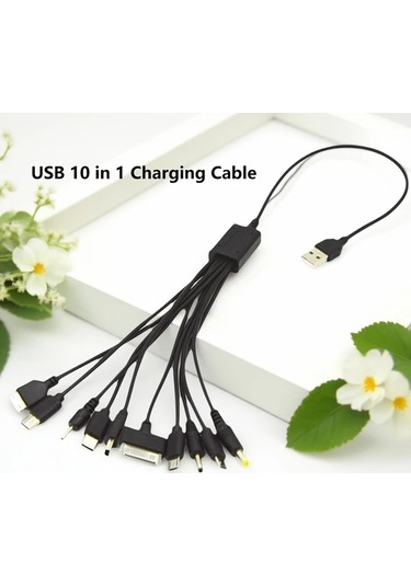 Chuangyinshop Siyah 10'u 1 Arada Premium Şarj Kablosu Akıllı Telefonlar Ve Cihazlar İçin