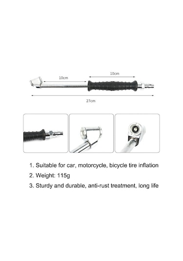 Sones Araba Lastiği Çift Uçlu Hava Nozulu, Özellikler: Küre