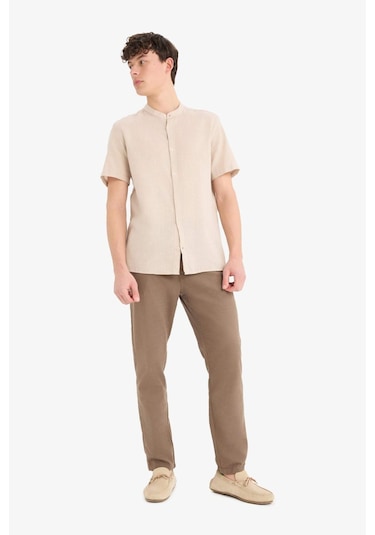 DeFacto %100 Pamuk Keten Görünümlü Pantolon Beli Lastikli Slim Fit Dar Kesim Cepli Düz Paça D2671AX25SMBN534 DeFacto %100 Pamuk Keten Görünümlü Pantolon Beli Lastikli Slim Fit Dar Kesim Cepli Düz Paça D2671AX25SMBN534