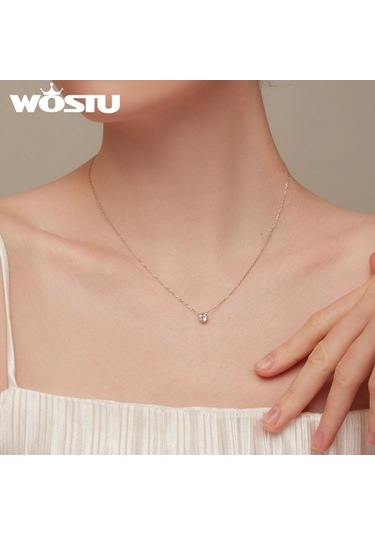 Wostu Muhteşem Parlak Gerdanlık 100% 925 Ayar Gümüş Geometrik Kesim Köpüklü Zirkon Kolye Kolye Düğün Takısı, Seçenekler: 0.4cm