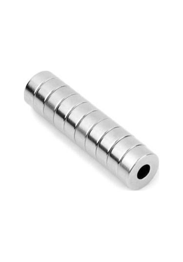 Delikli Neodyum Mıknatıs Yuvarlak D15X5X5 Mm - 10 Adet