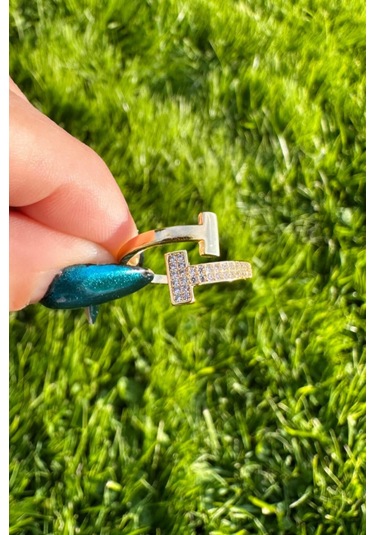 Zirkon Taşlı Çapraz Gold Marka Yüzük Gold