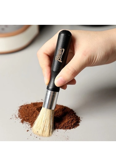 Globalbloom Siyah Ahşap Saplı Kahve Tozu Temizleme Fırçası Yoğun Kıllı Pratik Espresso Öğütücü Temizleyici