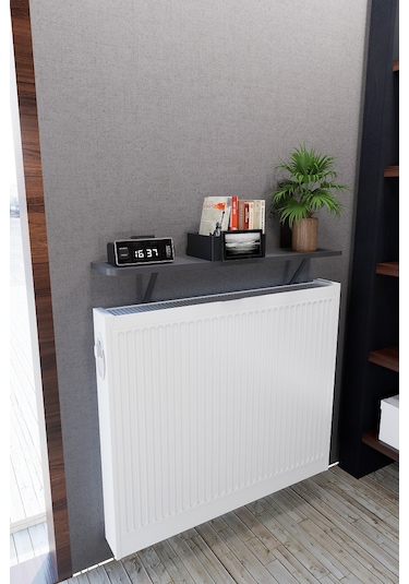 Mirobi Soravel Petek Üstü Uçan Raf Dresuar Kalorifer Peteği Rafı Antrasit