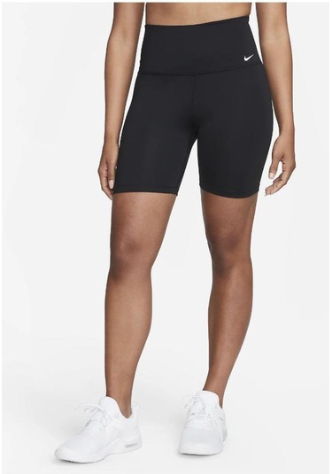 Dri-fıt One Yüksek Belli 18 Cm Kadın Bisiklet Şortu, Kadın Siyah Şort Tayt Siyah