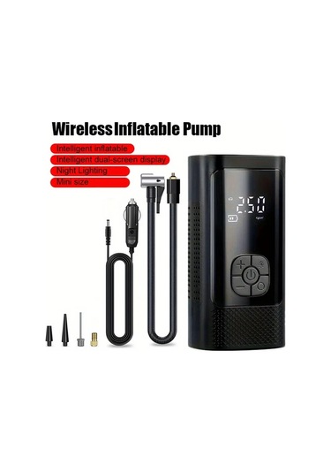 Willowhaven Jkuoo Elektrikli Mini Pompa 150psı Dijital Lcd Ekran Şişirme Aracı Siyah