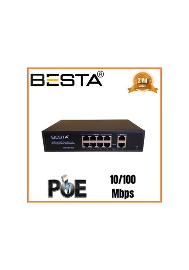 10 Port Poe Switch 10/100 Mbps 8 Port Poe Bst1020
