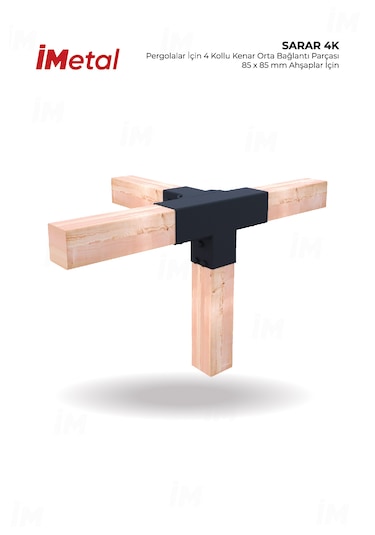 Sarar 85 X 85 Mm Ahşaplar İçin 4 Yollu Orta Bağlantısı