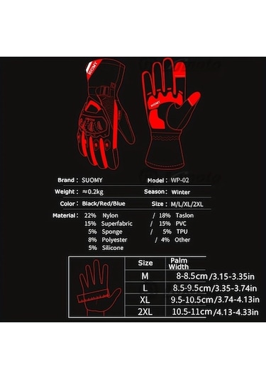 Symbee Suomy Kışlık Motosiklet Eldiveni: Su Geçirmez, Sıcak, Uzun Ve Düşmeye Karşı Dayanıklı