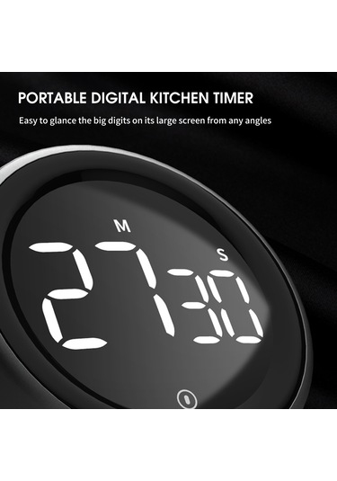 Symbee Siyah Manyetik Dijital Zamanlayıcı, Büyük Ekranlı Led Lcd, Çabuk Ayar, Yüksek Sesli Alarm, Mutfak-çalışma-çerez Zamanlayıcı
