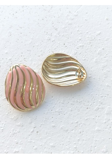 Yavruağzı Çelik Küpe Altın - Pembe