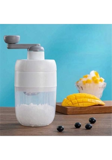 Ulzyvf Tıraşlı Buz Makinesi Ev Küçük Manuel Buz Kırıcı El Beyaz, Pratik Tasarım Beyaz