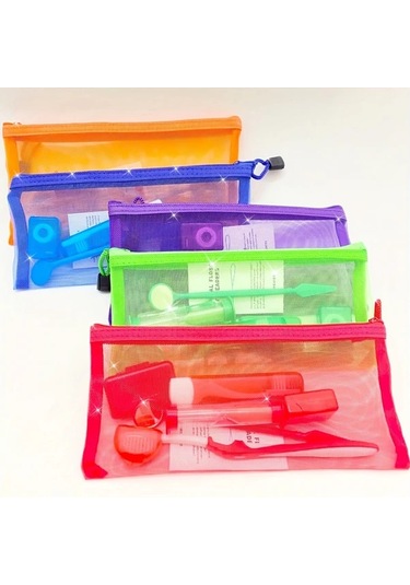 Willowhaven Mavi 8'li Seyahat Diş Fırçası Seti Taşıma Çantası Kamp