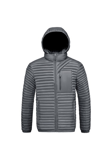 2025 Sonbahar Ve Kış Yeni Grafen Çıkarılabilir Kapüşonlu Pamuklu Ceket Gri