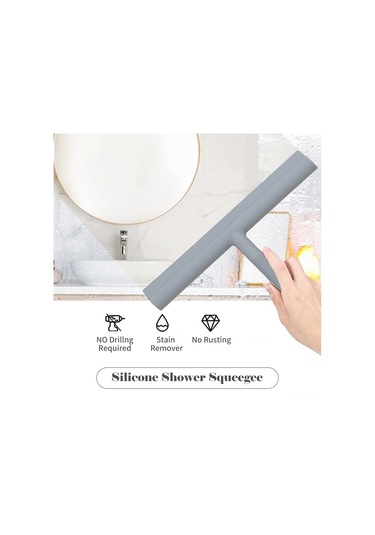 Hombey Ev & Banyo Silikon Silecek - Cam, Pencere, Duvar Temizliği - Paslanmaz, Sürtünmezdir - Siyah + Asma Kanca Siyah