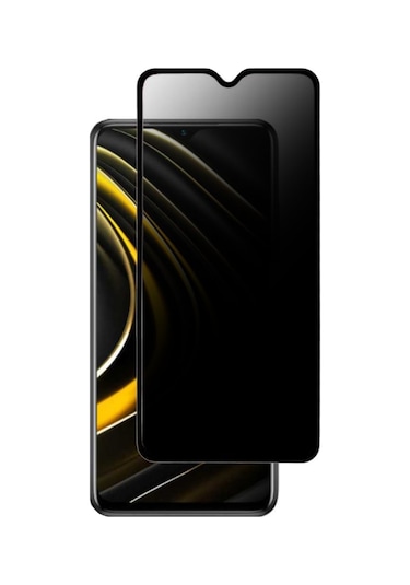 Xiaomi Redmi 9A Hayalet Privacy Gizli Cam Ekran Koruyucu Siyah