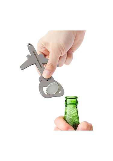 Zekupp Boeing 737 Uçak Modeli Şişe Açacağı, Magnetli Uçak Figürlü Gazoz Açacağı, Gümüş Gri Renkte Mutfak Ekipmanı, El Yapımı Hediye Gri