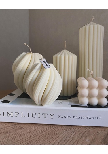 5'li Doğal Dekoratif Mum Seti %100 Soya Wax