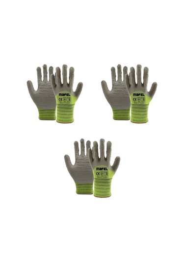 Mafel Mf-82/83 Pütürlü Neon Yeşil Lateks İş Güvenlik Eldiven - 10/xl - 3 Çift - Paket