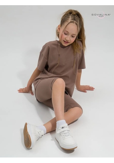 Sovalina Çocuk Yazlık Bisiklet Taytı İle Takım 391333967 Bej