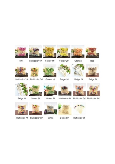 Fortunelane 100 Adet Bambu Meyve Çataları - Çilek Desenli, Kreatif Takviye, Güvenli Ve Estetik, Diğer Diğer