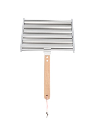 Skycity Çelik Paslanmaz Sosis Döndürücü Rafı, 6 Çubuklu Orta Boy, Ahşap Kollü, 4 İğne İçeren, Partiler Ve Kamp İçin Taşınabilir Izgara Aleti Diğer