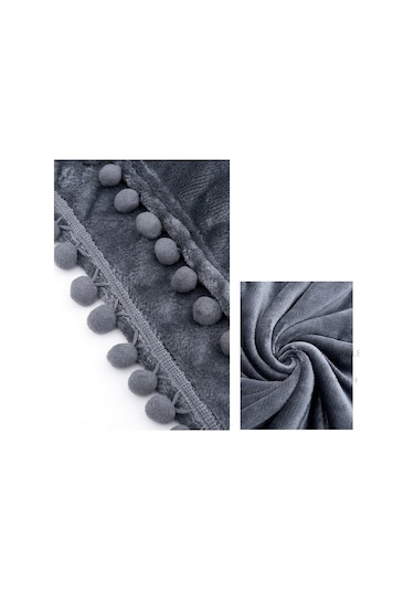 Sıcak Yatak Battaniyesi Tüm Sezon Peluş-mavi