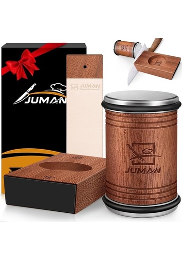 Ankatek Deri Kayışlı Rulo Bıçak Bileyici Alet 15 Ve 20 Derece Açılı Düz Kenar İçin Rulo Bıçak Bileyici Mutfak Bıçakları İçin Elmas Diskli Rulo Bıçak Bileyici