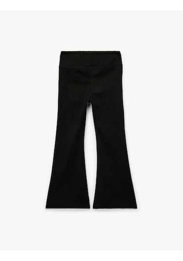 Koton Basic İspanyol Paça Siyah Kız Çocuk Pantolon 6wkg40031ak Siyah