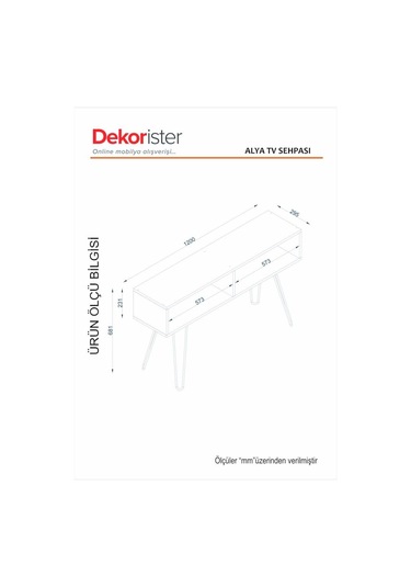Dekorister Alya Tv Metal Ayaklı Ünitesi Ceviz Dekorister Alya Tv Metal Ayaklı Ünitesi Ceviz