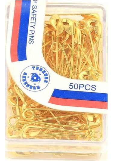 Melodi Scarf Kadın Tesettür Ve Çok Amaçlı Gold Çengelli İğne 50 Adet Gold