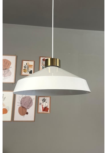 Lema Beyaz Tekli Avize Plafonyer Rozans Başlık Sarkıt Lamba Restoran Cafe Salon Avizeleri Beyaz