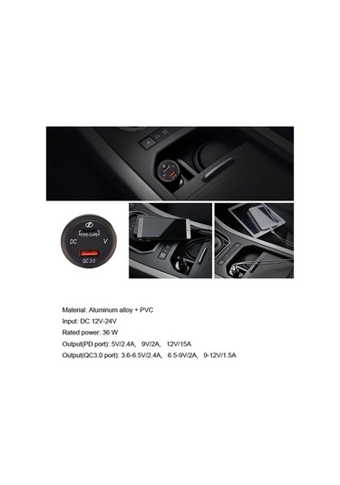 Besthome1 Arac/bot/motosiklet İçin 12/24v Çift Usb Şarj Cihazı Qc3.0 Usb A+pd Usb C , Led Göstergeli, Su Geçirmez Abs+tpu Kapa