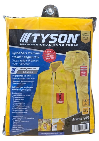 Tyson Premıum Takım Yağmurluk Sarı Xxl 10 Adet