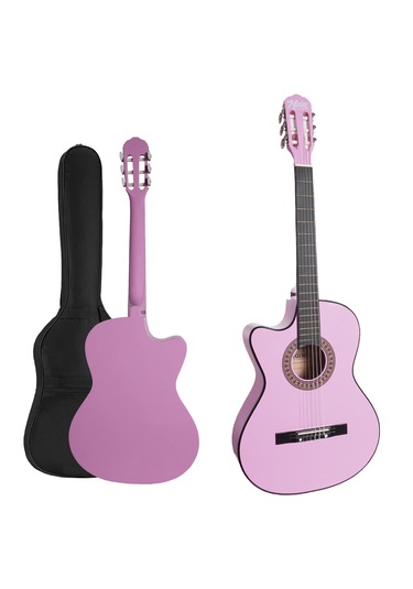 Cg-396pu Solak Klasik Gitar Lila Renk Full Set Sap Ayarlı 4/4