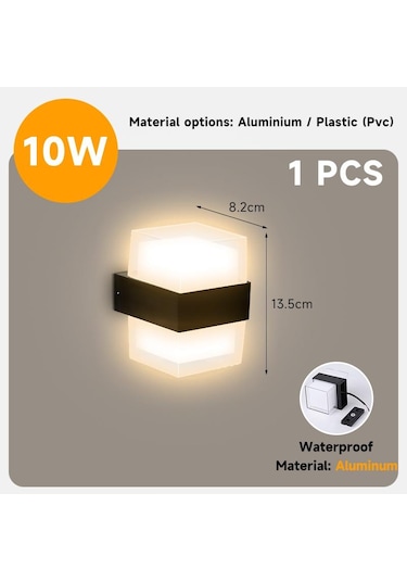 Led Duvar Işıkları 10w Sundurma Aplik Lambaları 110/220v Led Armatür İç Lamba Merdiven Yatak Odası Açık Bahçe Led Aydınlatma Square Aluminum Acry Siyah